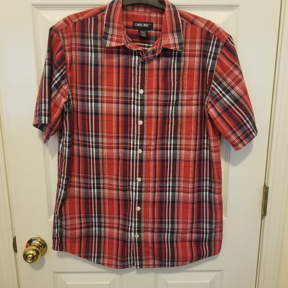 Boys XL plaid shirt Red,navy,white